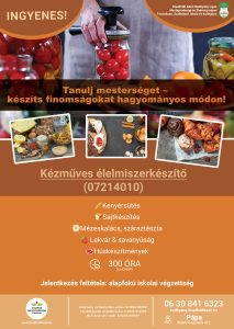 Tájékoztatás-Kézműves élelmiszerkészítő tanfolyam
