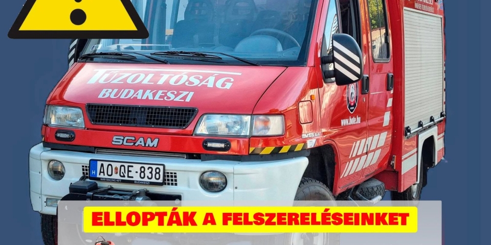 Már a tűzoltók felszerelését sem kímélik a tolvajok