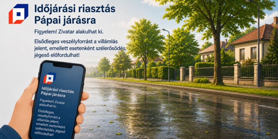 Heves zivatarok várhatók Pápa környékén