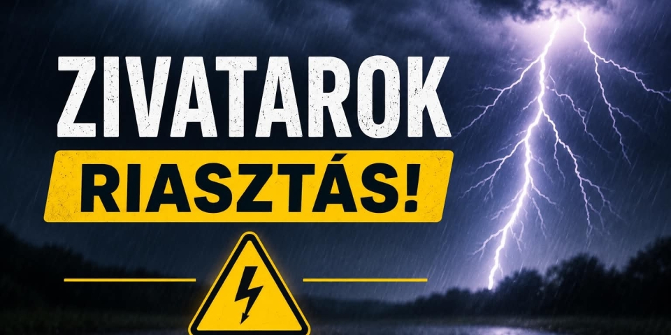 Zivatarok miatt adtak ki riasztást a Pápai járás területére