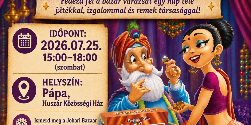 Társasjáték nyílt nap és Johari Bazaar verseny